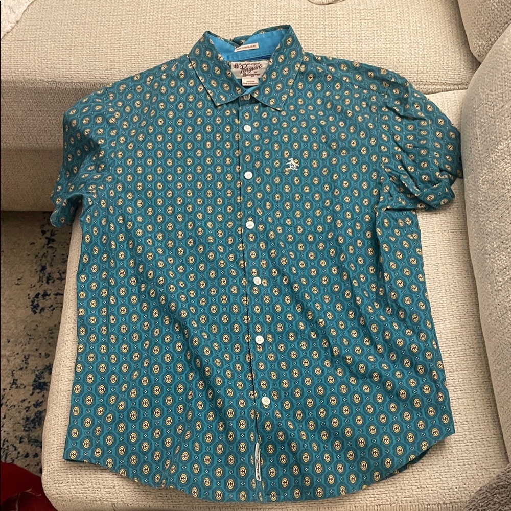 Original Penguin Blue and Yellow Patterned Shirt